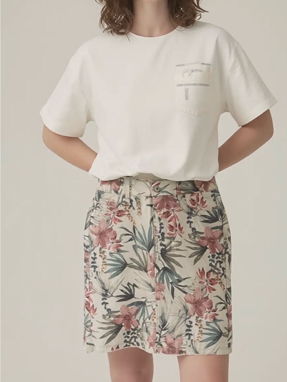 CHARLIE B Floral Print Cotton Skort